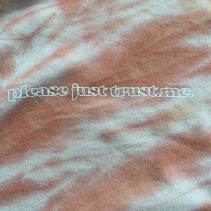 aerie Orange Tie Dye Fleece-Of-Mind Vintage Crew Neck Pullover Sweatshirt